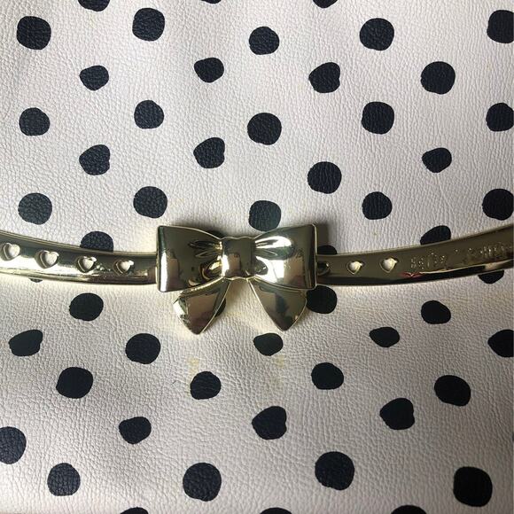 Betsey Johnson Serenity Polka-Dot faux leather Shoulder bag removable strap - Picture 6 of 12